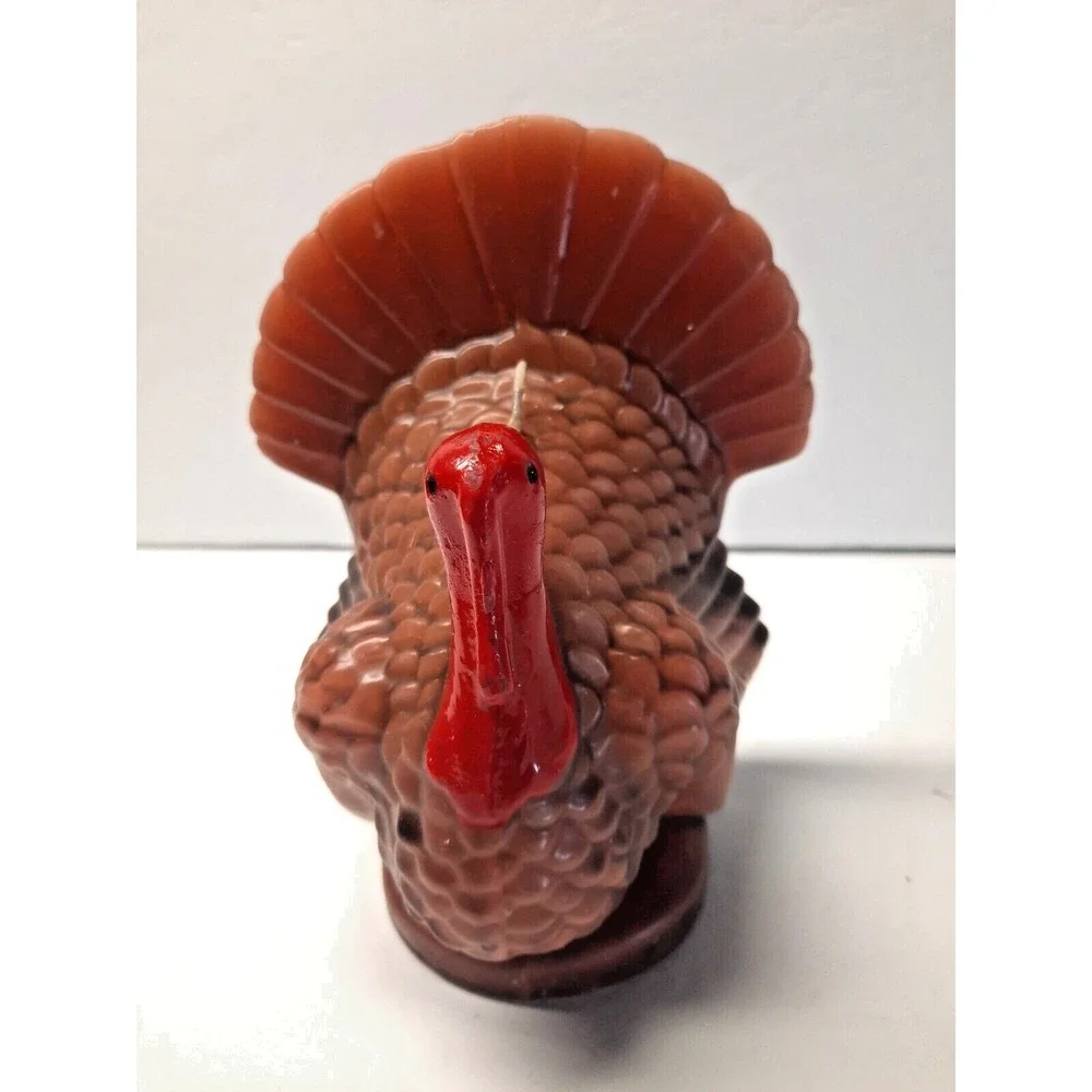 Vintage Thanksgiving Turkey Candle Set 5pc Pilgrim Pumpkin Decor Taper Pillar